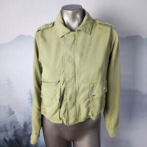 BlankNYC Sage Green Utility Bomber Jacket | Women's XS
